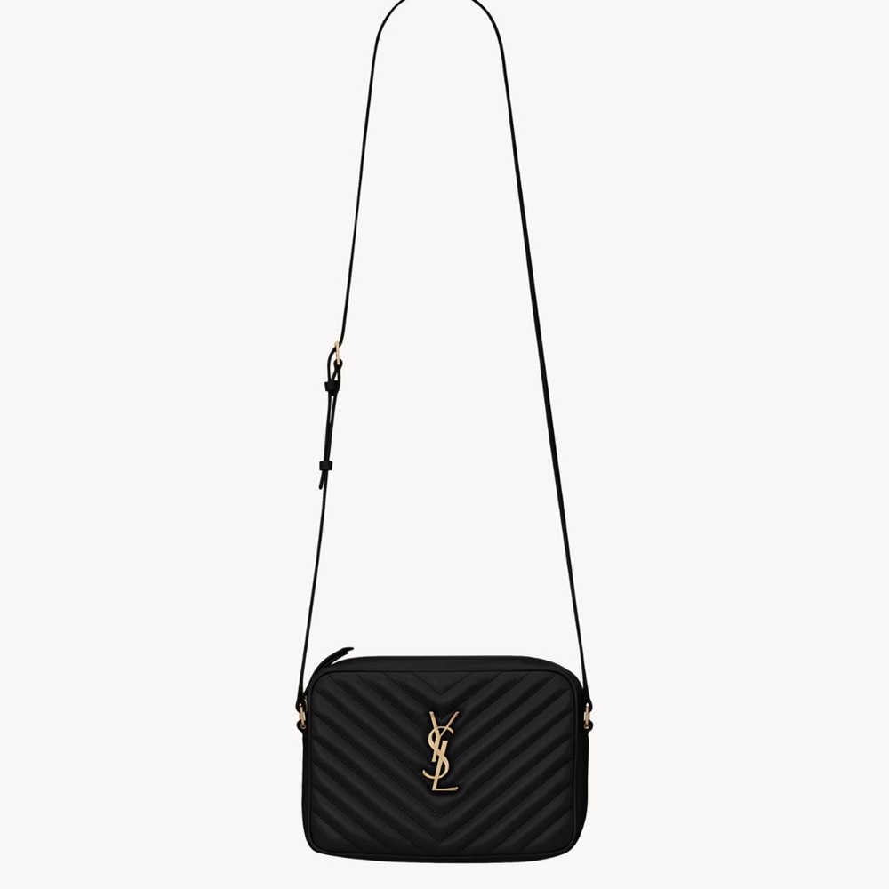 Saint Laurent Black Chevron Quilted Leather Camera Bag and Small Envelope Wallet - Picture 14 of 15